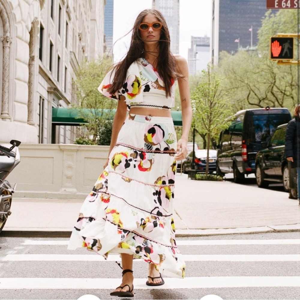 NWT Zara floral print maxi skirt